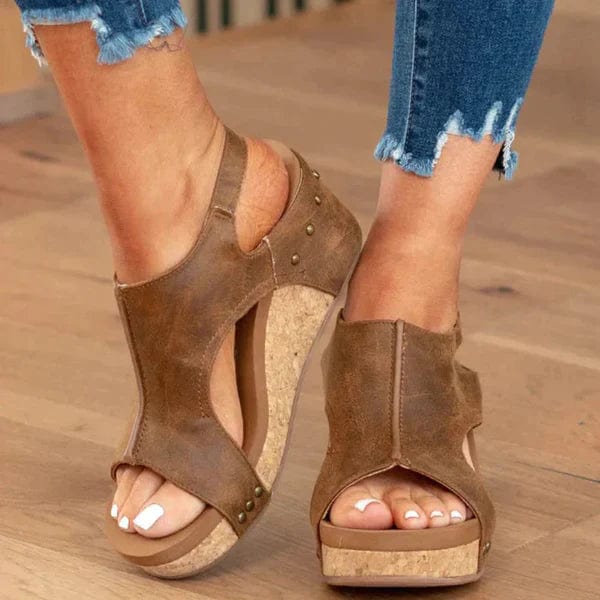 Fashionable Orthopaedic Women's Wedge Sandals - Lara Wegner-Brown-3.0-State of Style