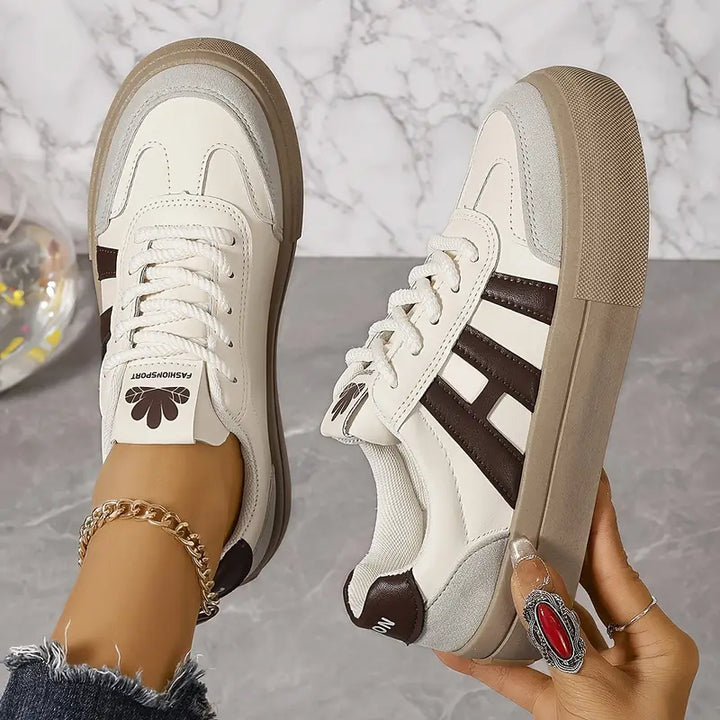 Fashionable Platform Sneakers for Women – Talia-Brown-3-State of Style