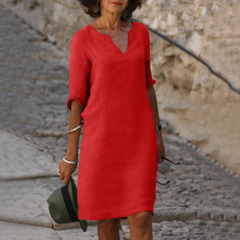 Fashionable Summer Dress - Sofia-Red-S-State of Style
