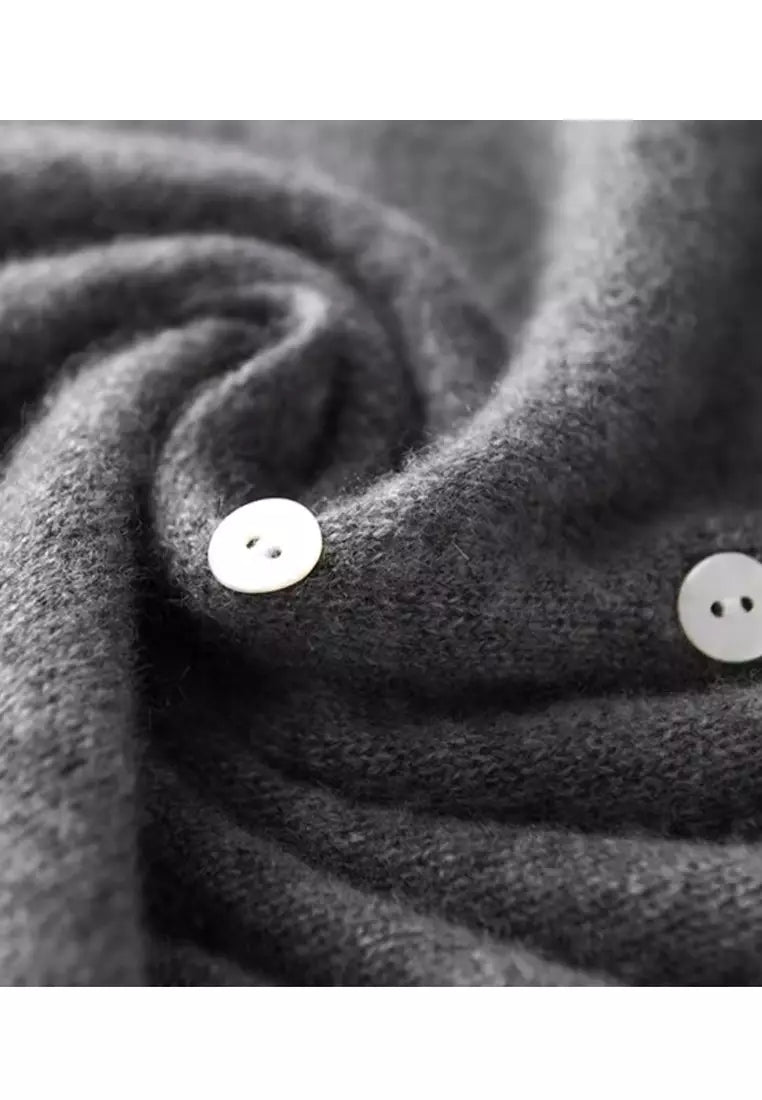 Fashionable Sweater with Stylish Button Closure - Elisa-Grey-S-State of Style