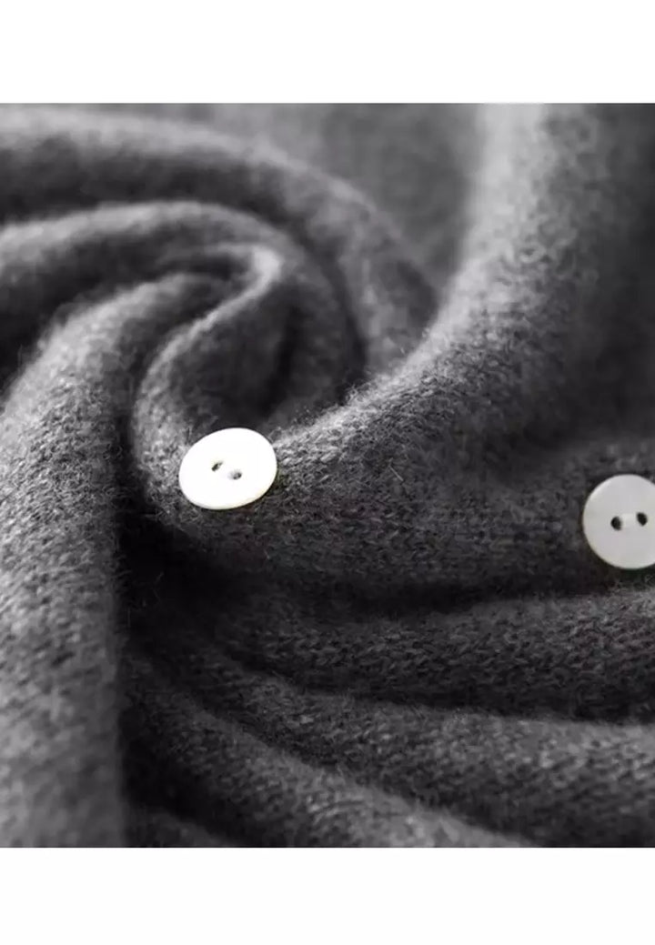Fashionable Sweater with Stylish Button Closure - Elisa-Grey-S-State of Style