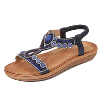 Fashionable women's sandals with rhinestones and glitter – summer shoes for parties and leisure.-Silver-3.5-State of Style