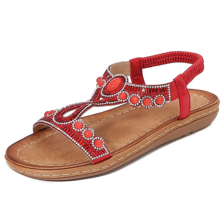 Fashionable women's sandals with rhinestones and glitter – summer shoes for parties and leisure.-Silver-3.5-State of Style