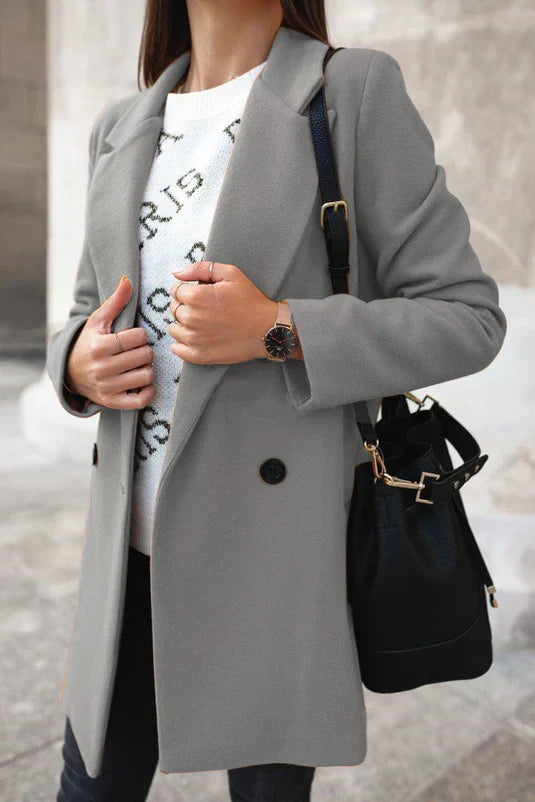 Fashionable Wool Ladies Winter Coat - Eleanor-Grey-S-State of Style