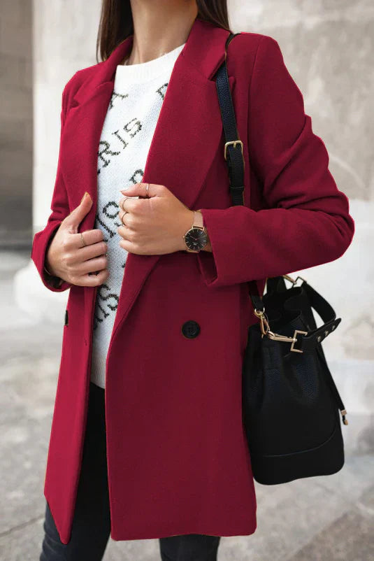Fashionable Wool Ladies Winter Coat - Eleanor-Red-S-State of Style
