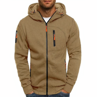 Fashionable zip-up hoodie - Markus-Khaki-S-State of Style