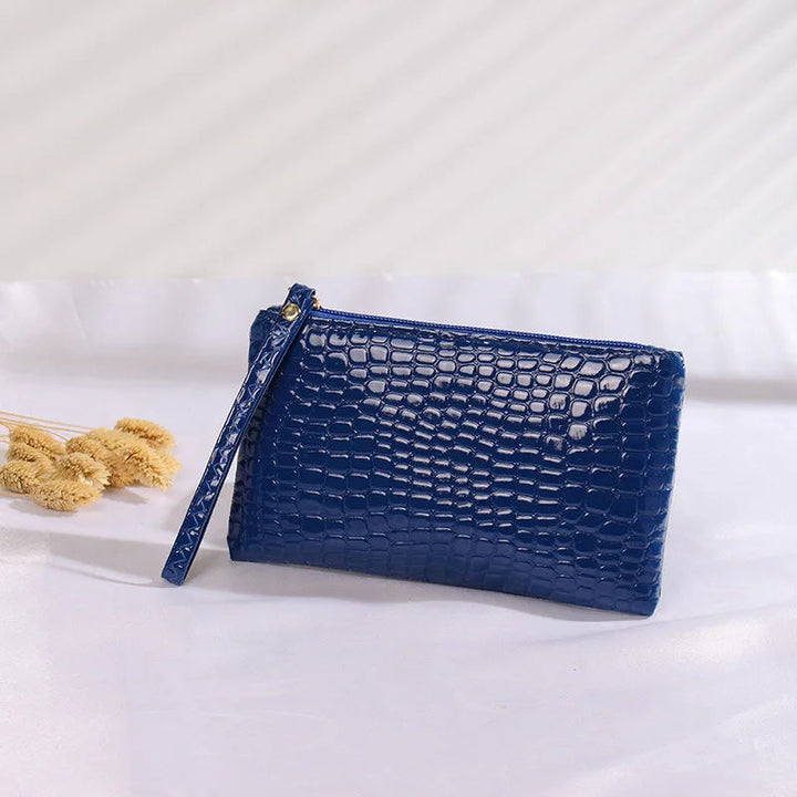 Fashionista's Crocodile Wristlet Bag-Blue-State of Style