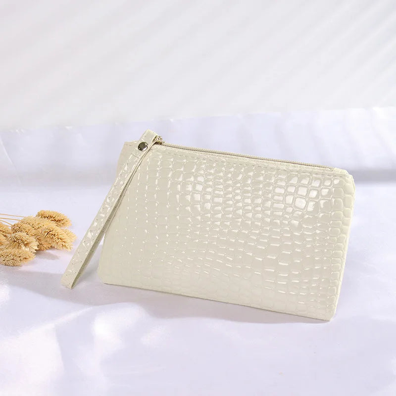 Fashionista's Crocodile Wristlet Bag-Cream-State of Style