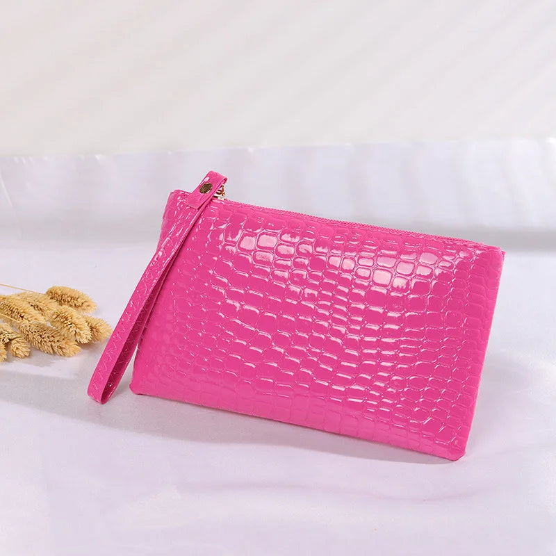 Fashionista's Crocodile Wristlet Bag-Pink-State of Style