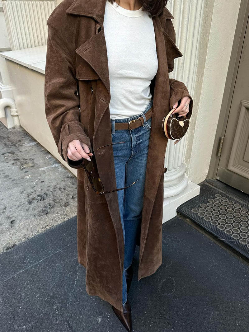 Faux Suede Winter Jacket for Women - Sorina-S-State of Style