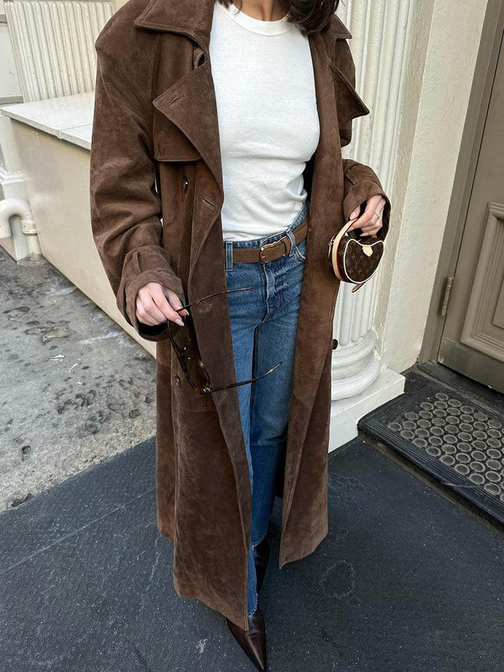 Faux Suede Winter Jacket for Women - Sorina-S-State of Style