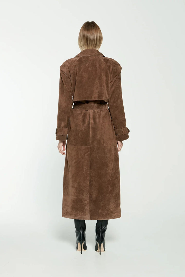 Faux Suede Winter Jacket for Women - Sorina-S-State of Style