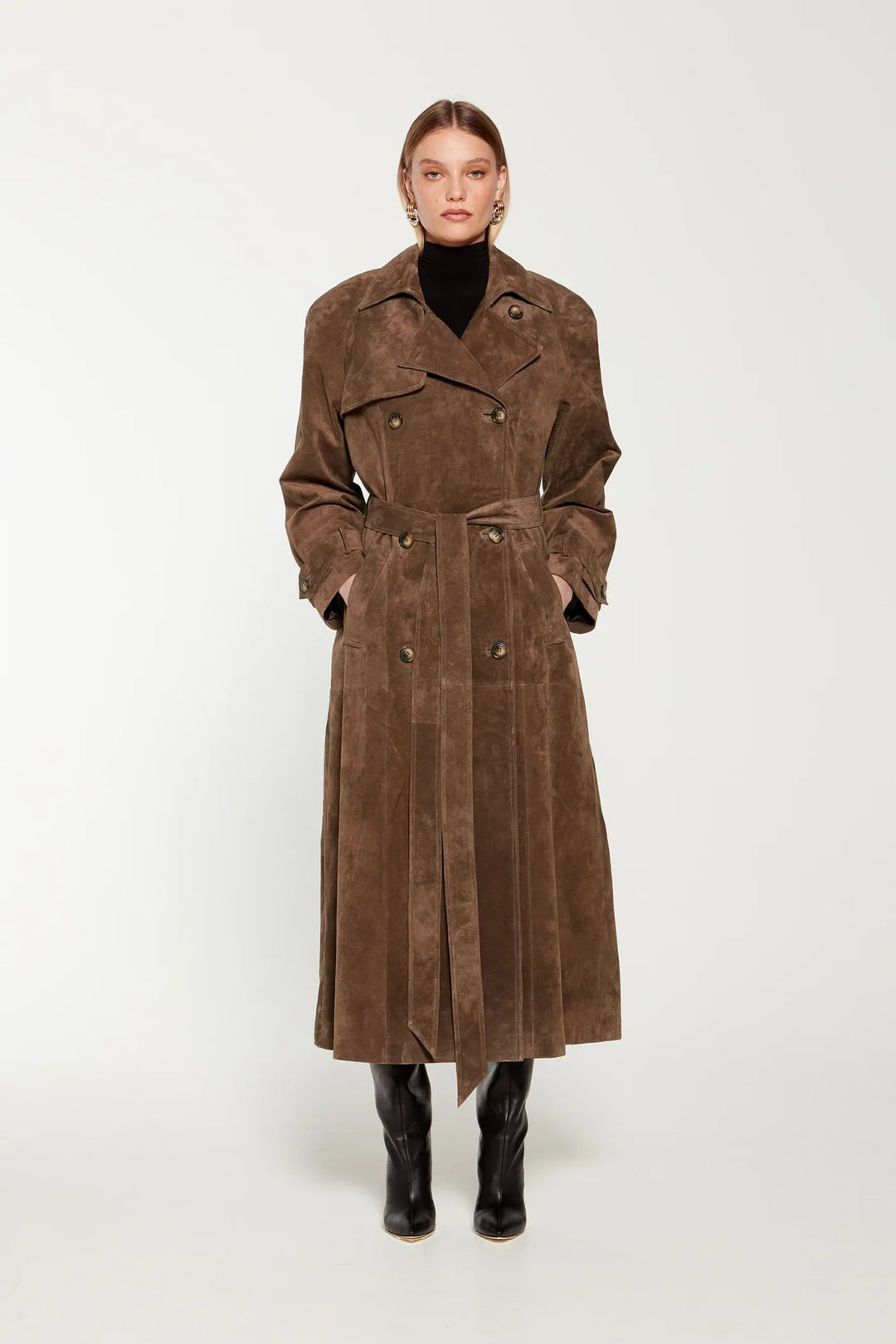 Faux Suede Winter Jacket for Women - Sorina-S-State of Style