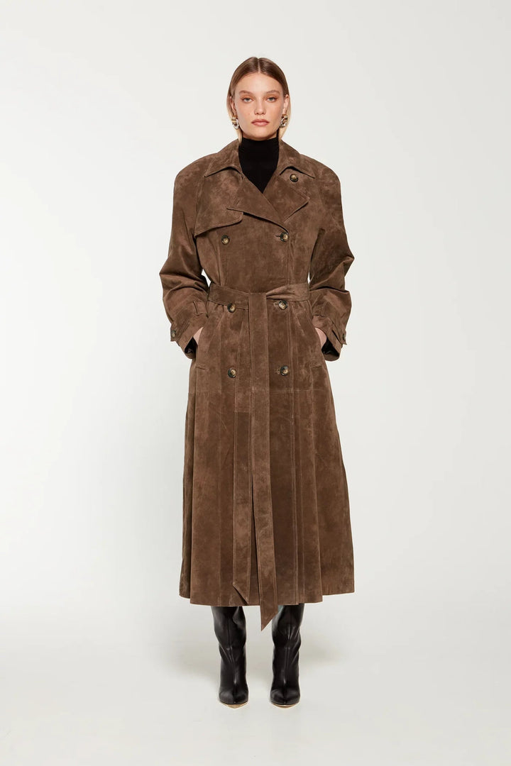Faux Suede Winter Jacket for Women - Sorina-S-State of Style