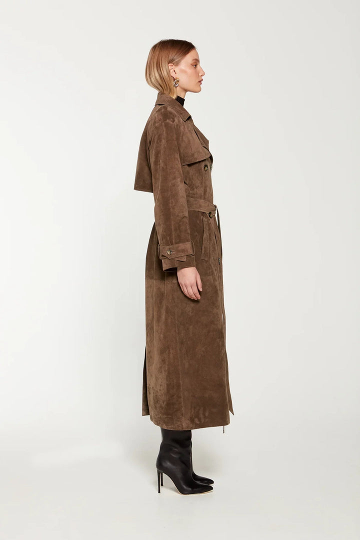 Faux Suede Winter Jacket for Women - Sorina-S-State of Style
