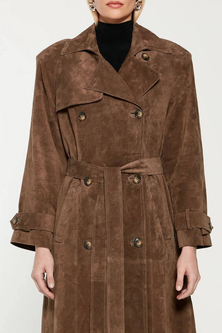 Faux Suede Winter Jacket for Women - Sorina-S-State of Style