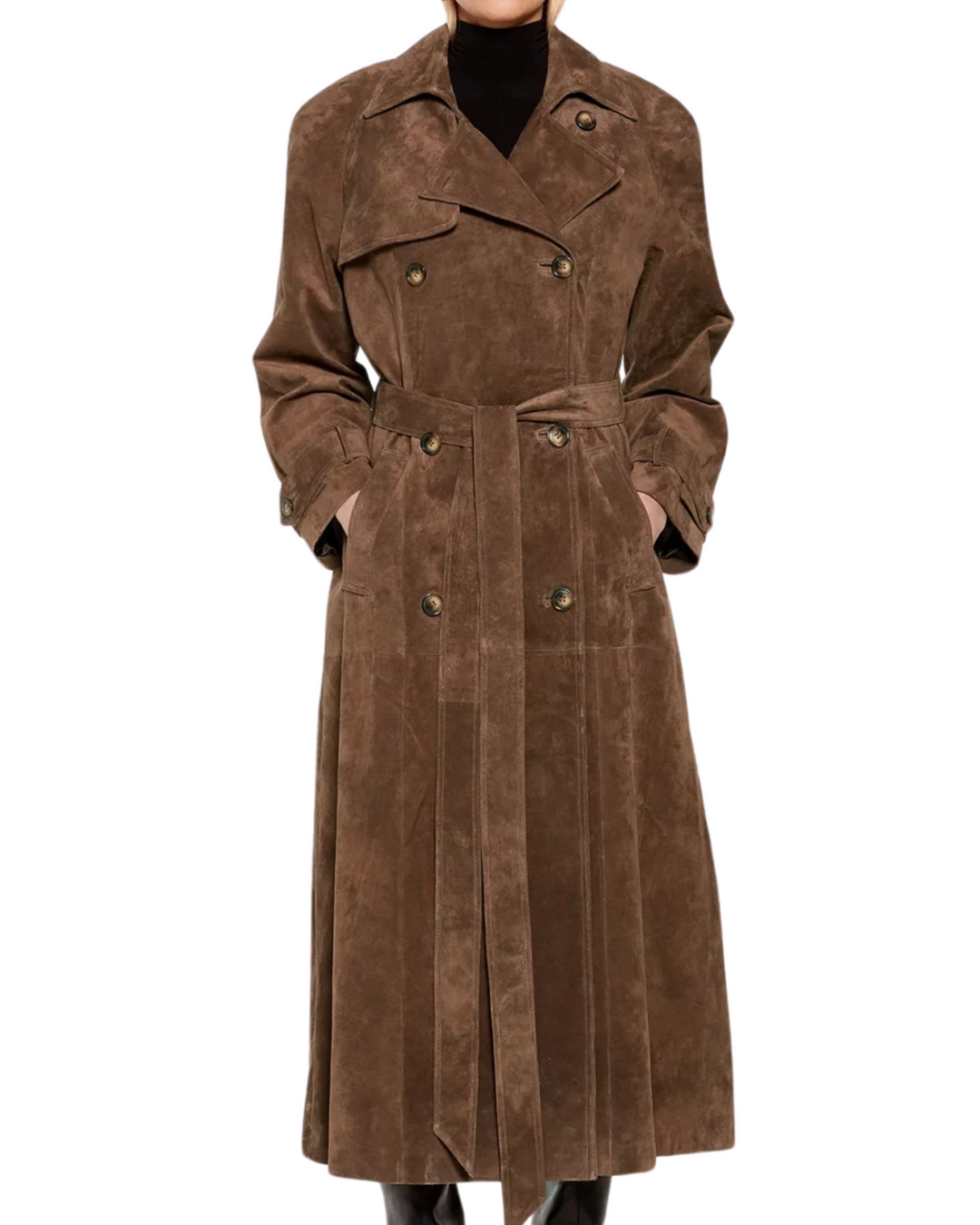 Faux Suede Winter Jacket for Women - Sorina-S-State of Style