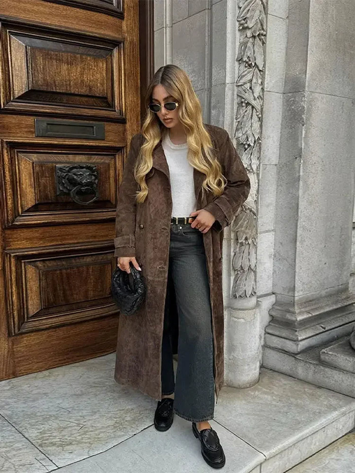 Faux Suede Winter Jacket for Women - Sorina-S-State of Style