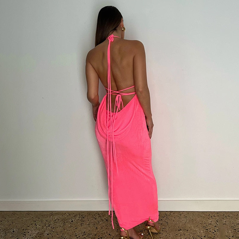 Fayen Maxi Dress with Low Back | Stunning Entrance and Exit-Light Blue-S-State of Style