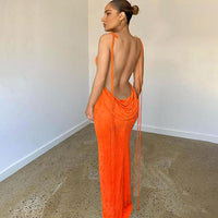 Fayen Maxi Dress with Low Back | Stunning Entrance and Exit-Light Blue-S-State of Style