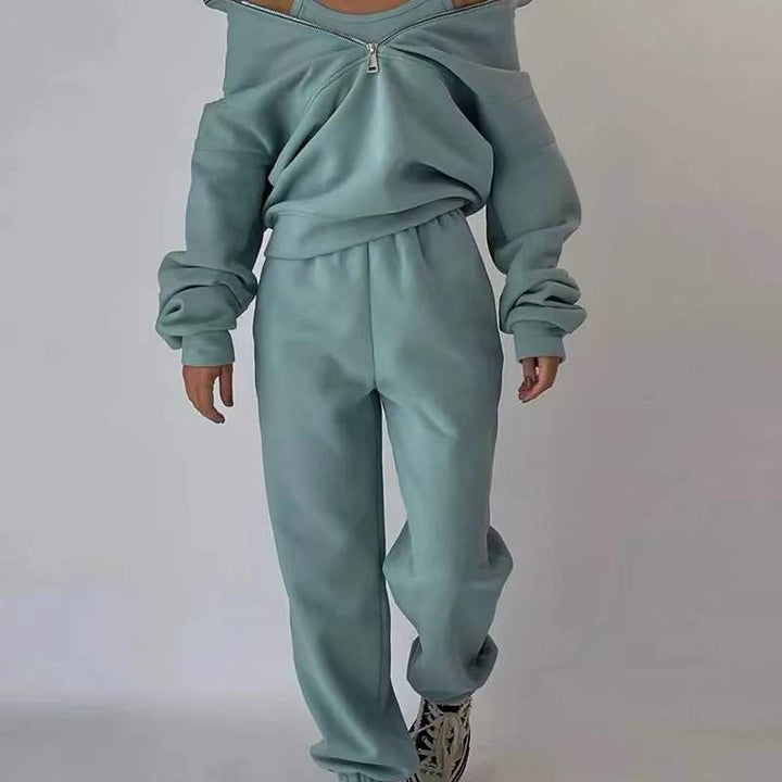 FayesSuit | Sporty & Stylish Women's Tracksuit-Black-S-State of Style