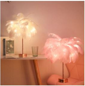 Feather Lamp | Elegant & Soft Ambient Lighting-Pink-State of Style