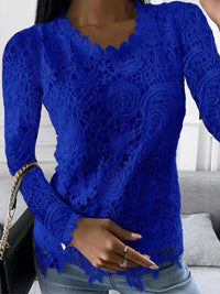 Feliza - Elegant Women's Blouse-Blue-M-State of Style