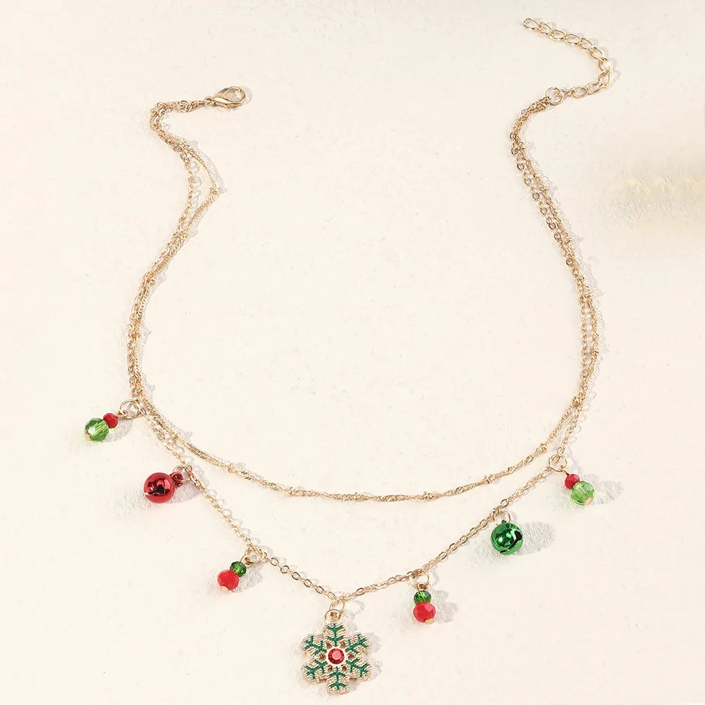 Festive Colourful Snowflake Necklace-State of Style