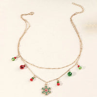 Festive Colourful Snowflake Necklace-State of Style