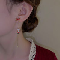 Festive Santa Tassel Earrings | Long Christmas Dangle Jewellery-CHRISTMAS TREE-State of Style