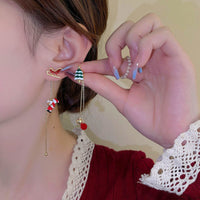 Festive Santa Tassel Earrings | Long Christmas Dangle Jewellery-CHRISTMAS TREE-State of Style