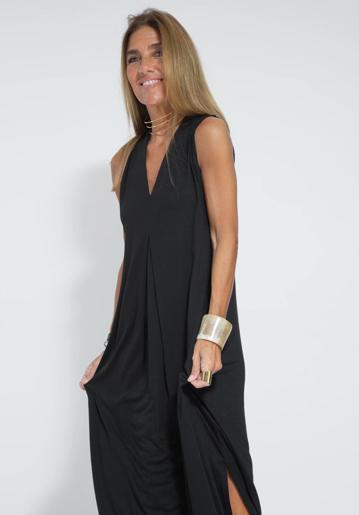 Figure-hugging dress with waistcoat – Valentina-Black dress + turquoise waistcoat-S-State of Style