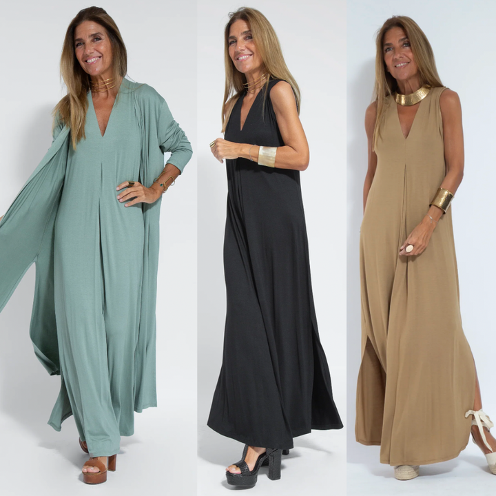 Figure-hugging dress with waistcoat – Valentina-Black dress + waistcoat in white-S-State of Style