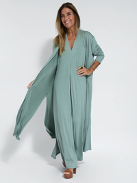 Figure-hugging dress with waistcoat – Valentina-Turquoise dress + waistcoat in turquoise-S-State of Style