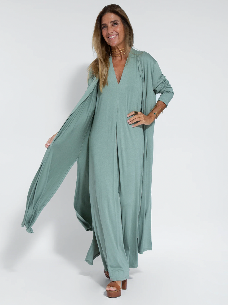 Figure-hugging dress with waistcoat – Valentina-Turquoise dress + waistcoat in turquoise-S-State of Style