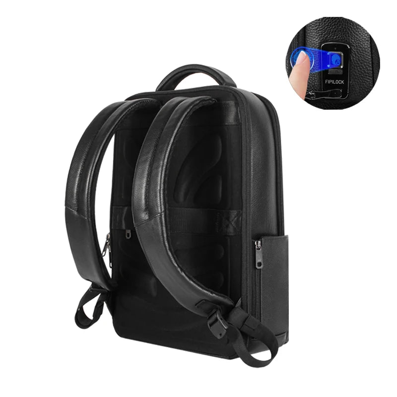 Men’s Business Laptop Backpack with Fingerprint Lock – Large Capacity Anti-Theft