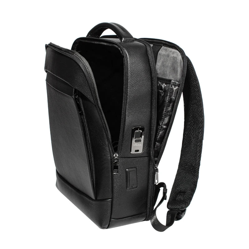 Men’s Business Laptop Backpack with Fingerprint Lock – Large Capacity Anti-Theft