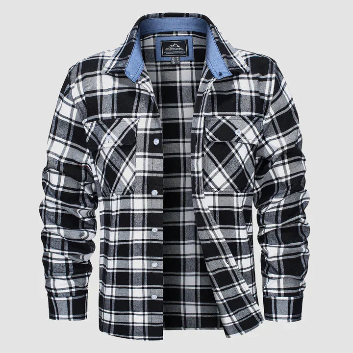 Flannel Lined Men's Shirt - Logan-Black-XS-State of Style