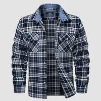 Flannel Lined Men's Shirt - Logan-Dark Blue-XS-State of Style