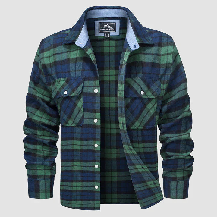 Flannel Lined Men's Shirt - Logan-Green-XS-State of Style