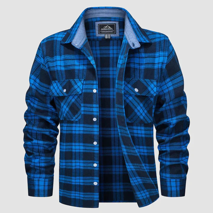 Flannel Lined Men's Shirt - Logan-Light Blue-XS-State of Style