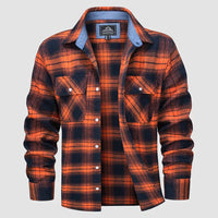 Flannel Lined Men's Shirt - Logan-Orange-XS-State of Style