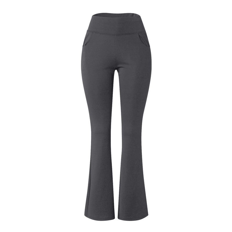 Flare Yoga Leggings with High Waist – Plus Size-Khaki-2XL-State of Style