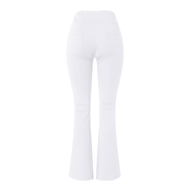 Flare Yoga Leggings with High Waist – Plus Size-Khaki-2XL-State of Style