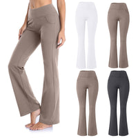 Flare Yoga Leggings with High Waist – Plus Size-Khaki-2XL-State of Style