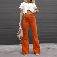 Flared Vogue Style Pants - Isabella-Sunset Orange-S-State of Style