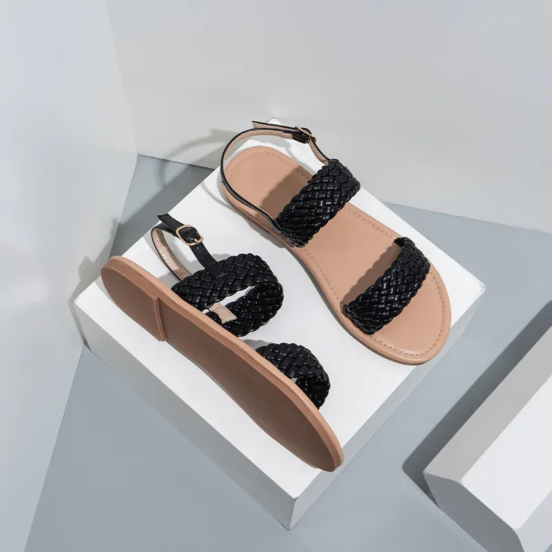 Flat Summer Sandals with Non-Slip Sole – Elina-Dark blue-3-State of Style