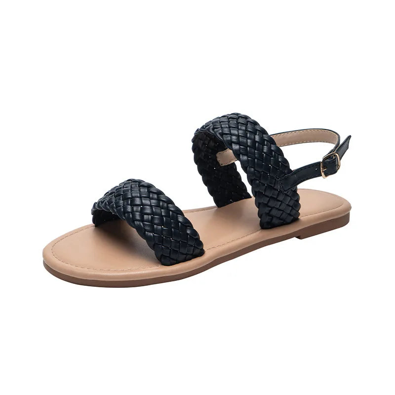 Flat Summer Sandals with Non-Slip Sole – Elina-Dark blue-3-State of Style