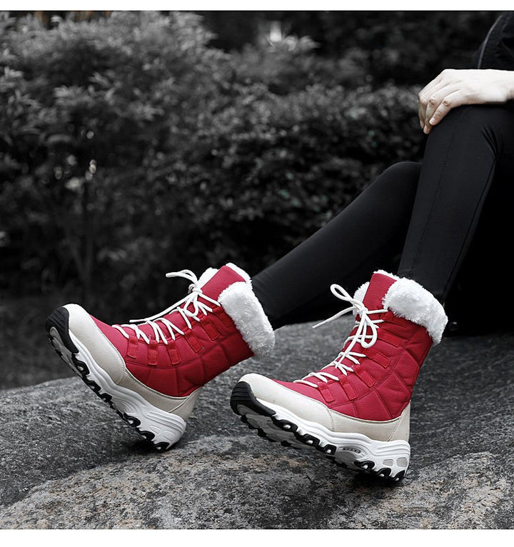 Fleece Lined Warm Snow Boots for Women - Eva-Red-3.0-State of Style