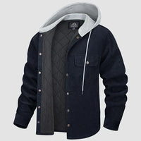 Fleece Men's Jacket with Hood - Nordic-Blue-M-State of Style